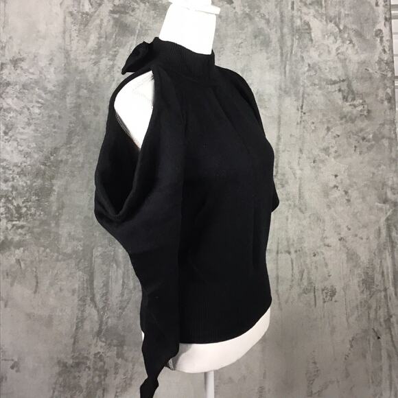 INC International Concepts Womens Black Cold Shoulder Bow Back Sweater Small NWT - Picture 15 of 15